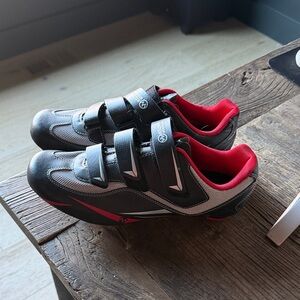 Black and Red Cycling Shoes